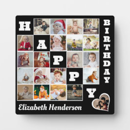 Gelukkige Verjaardag Custom 21 Photo Collage Gift Fotoplaat