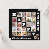 Gelukkige Verjaardag Custom 21 Photo Collage Gift Kaart (Voorkant / Achterkant in situ)