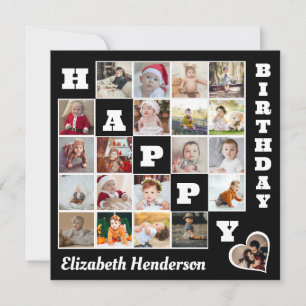 Gelukkige Verjaardag Custom 21 Photo Collage Gift Kaart