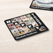 Gelukkige Verjaardag Custom 21 Photo Collage Gift Kartonnen Onderzetters (Schuin)