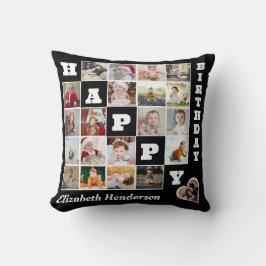 Gelukkige Verjaardag Custom 21 Photo Collage Gift Kussen