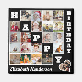 Gelukkige Verjaardag Custom 21 Photo Collage Gift Magneet