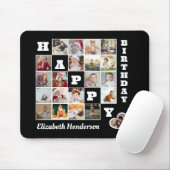 Gelukkige Verjaardag Custom 21 Photo Collage Gift Muismat (Met muis)