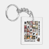 Gelukkige Verjaardag Custom 21 Photo Collage Gift Sleutelhanger (Voorkant Links)