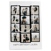 Gelukkige Verjaardag Custom Foto Film Strip Wit Medium Cadeauzakje (Voorkant)