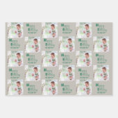 Gelukkige Verjaardag Custom Foto Roze Lavendel Set Inpakpapier Vel (Voorkant 3)