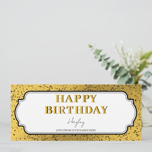 Gelukkige Verjaardag Custom Gift Certificate Vouch (Staand voorkant)