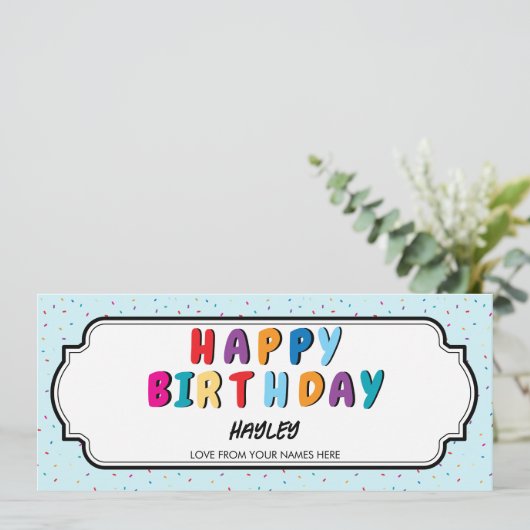 Gelukkige Verjaardag Custom Gift Certificate Vouch (Staand voorkant)