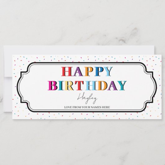 Gelukkige Verjaardag Custom Gift Certificate Vouch (Voorkant)