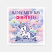 Gelukkige Verjaardag Custom Magische Eenhoorn Servet (Voorkant)