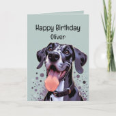 Gelukkige Verjaardag Custom Naam Grappige Grote De Kaart (Voorkant)