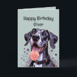 Gelukkige Verjaardag Custom Naam Grappige Grote De Kaart<br><div class="desc">Happy Birthday Custom Name Funny Great Dane Dog Relax be happy and celebrate your Birthday perfect for anyone who's ever loved a Great Dane</div>