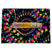 Gelukkige Verjaardag Custom Text Trendy Gepersonal Groot Cadeauzakje (Voorkant)