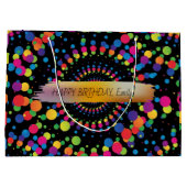 Gelukkige Verjaardag Custom Text Trendy Gepersonal Groot Cadeauzakje (Achterkant)