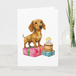 Gelukkige verjaardag dachshond puppy hond vader mo kaart