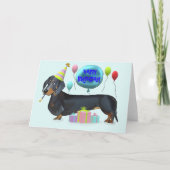 Gelukkige Verjaardag Dachshund Kaart (Voorkant)