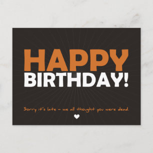 Gelukkige verjaardag (dacht dat je dood was) briefkaart