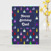 Gelukkige Verjaardag Dad Horse Racing Kaart (Gele Bloem)