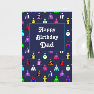 Gelukkige Verjaardag Dad Horse Racing Kaart