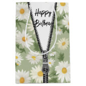 Gelukkige Verjaardag Daisies met Rits Medium Cadeauzakje (Voorkant)