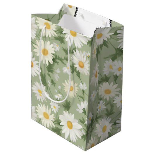 Gelukkige Verjaardag Daisies met Rits Medium Cadeauzakje (Achterkant Gekanteld)