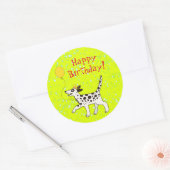 Gelukkige verjaardag Dalmatian Ronde Sticker (Envelop)