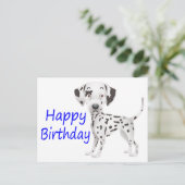 Gelukkige Verjaardag Dalmatische Puppy Dog Briefka Briefkaart (Staand voorkant)