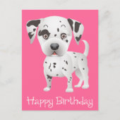 Gelukkige Verjaardag Dalmatische Puppy Dog Roze Br Briefkaart (Voorkant)