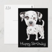 Gelukkige Verjaardag Dalmatische Puppy Hond Zwart Briefkaart (Voorkant / Achterkant)