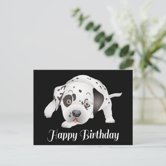 Gelukkige Verjaardag Dalmatische Puppy Hondenliefh Briefkaart (Staand voorkant)