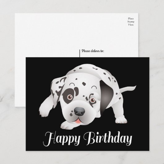 Gelukkige Verjaardag Dalmatische Puppy Hondenliefh Briefkaart (Voorkant / Achterkant)