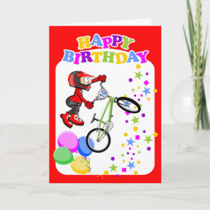 Gelukkige verjaardag dappere BMX fietser Kaart