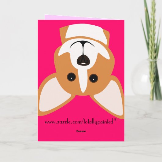 Gelukkige Verjaardag! De Dame van Corgi Kaart (Achterkant)