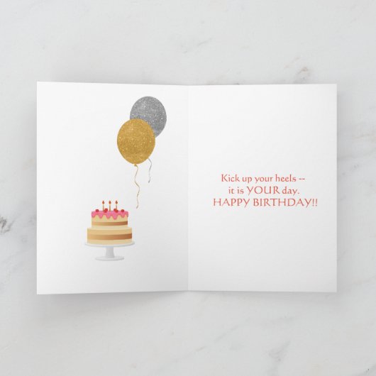 Gelukkige verjaardag! - De dansschoenen Kaart (Binnen)