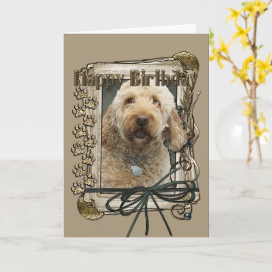 Gelukkige Verjaardag - de Poten van de Steen - Kaart (Gele Bloem)