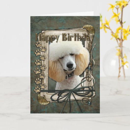 Gelukkige Verjaardag - de Poten van de Steen - Kaart (Gele Bloem)