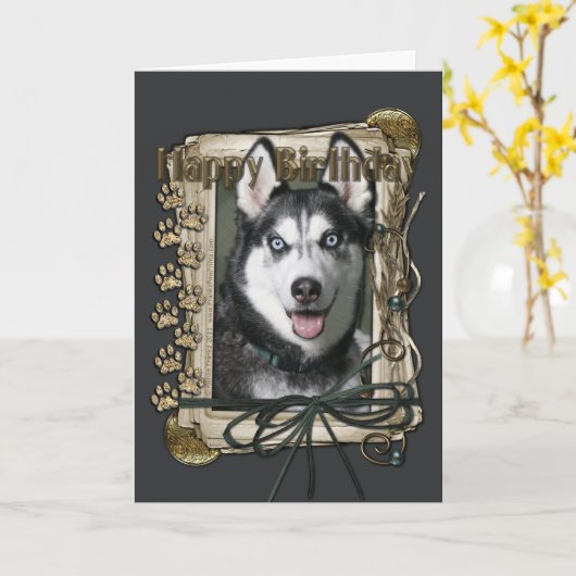 Gelukkige Verjaardag - de Poten van de Steen - Kaart (Gele Bloem)