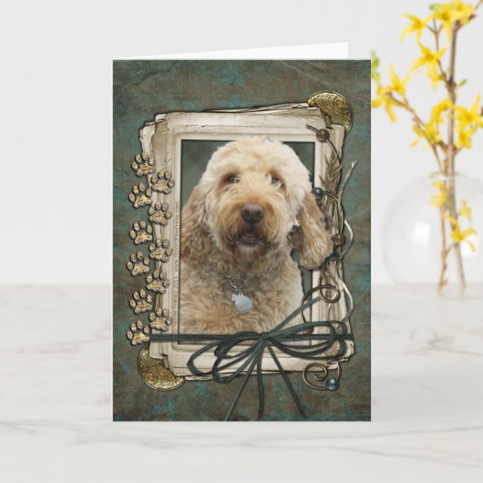 Gelukkige Verjaardag - de Poten van de Steen - Kaart (Gele Bloem)