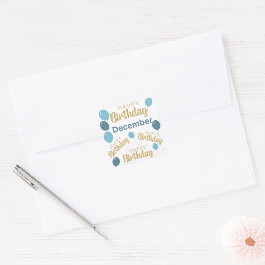 Gelukkige verjaardag December Sticker verjaardagen (Envelop)