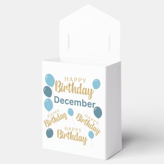 Gelukkige verjaardag December verjaardag verjaarda Bedankdoosjes (Geopend)
