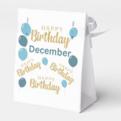 Gelukkige verjaardag December verjaardag verjaarda Bedankdoosjes (Achterkant)