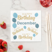 Gelukkige verjaardag December verjaardagen Papier  Servet (Insitu)