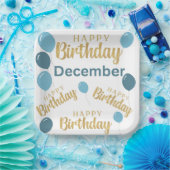 Gelukkige verjaardag December verjaardagen Papiere Papieren Bordje (Feest)