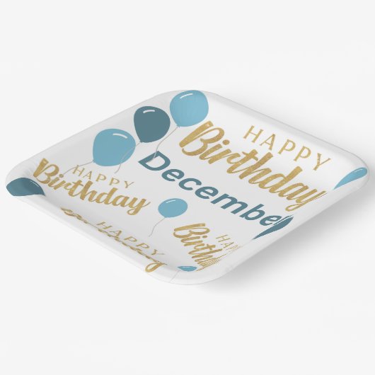 Gelukkige verjaardag December verjaardagen Papiere Papieren Bordje (Gebogen)