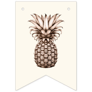 Gelukkige verjaardag decor met tropische ananas vlaggetjes