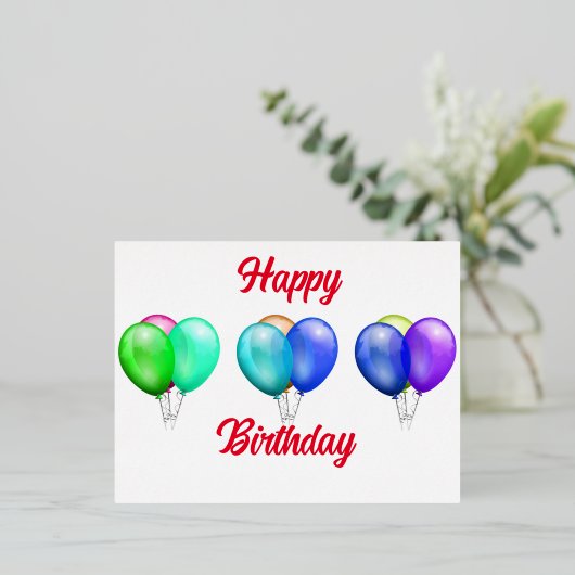 Gelukkige verjaardag decoratie viering folie feestdagen briefkaart (Staand Voorkant)