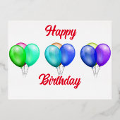 Gelukkige verjaardag decoratie viering folie feestdagen briefkaart (Voorkant)