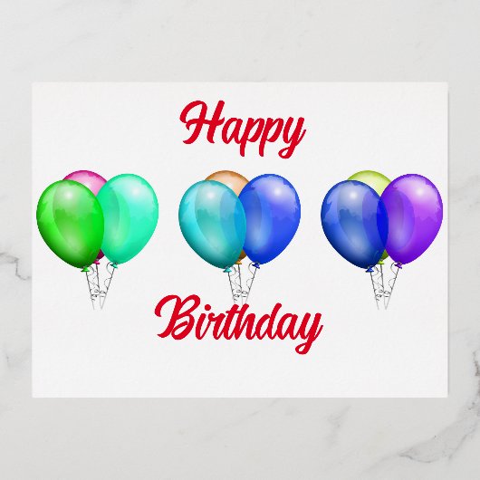Gelukkige verjaardag decoratie viering folie feestdagen briefkaart (Voorkant)