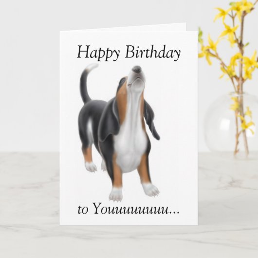 Gelukkige Verjaardag die de Kaart van de Hond van (Gele Bloem)