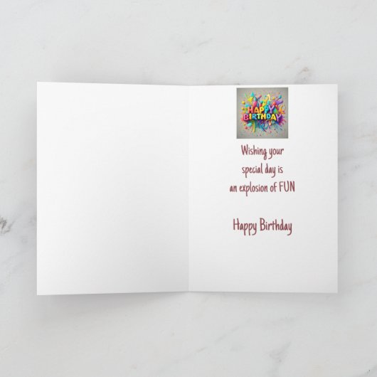 Gelukkige Verjaardag die een Explosie van Plezier Kaart (Binnen)